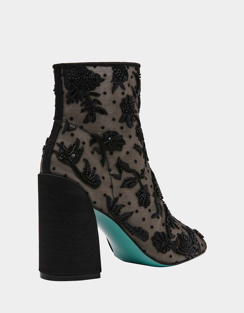 MERRI BLACK Mesh Bootie Women's Booties – Betsey Johnson