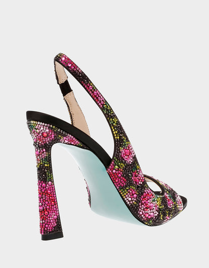 MINA BLACK/PINK FLORAL - SHOES - Betsey Johnson