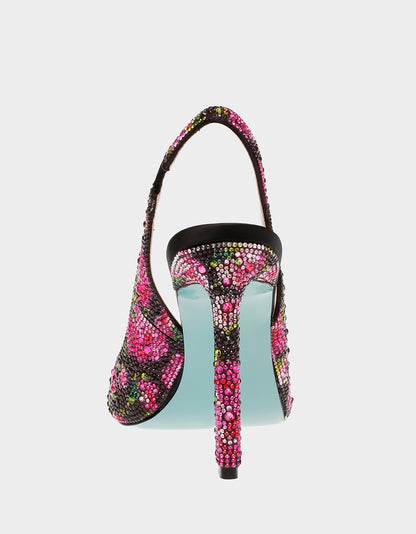 MINA BLACK/PINK FLORAL - SHOES - Betsey Johnson