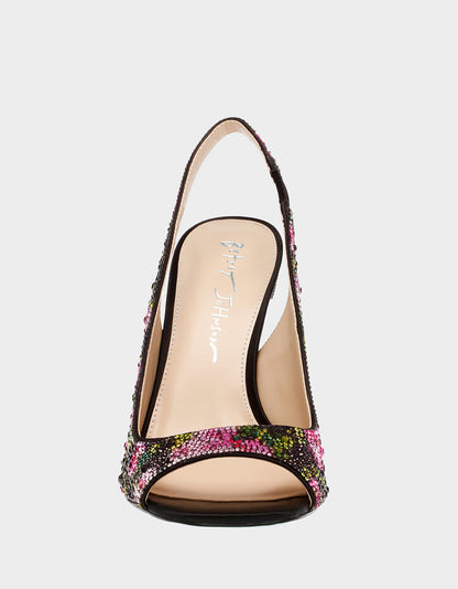 MINA BLACK/PINK FLORAL - SHOES - Betsey Johnson