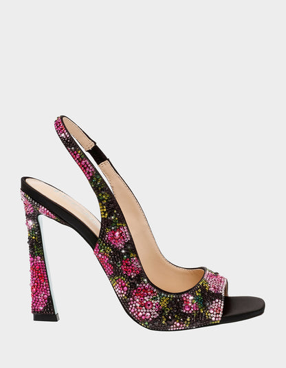 MINA BLACK/PINK FLORAL - SHOES - Betsey Johnson