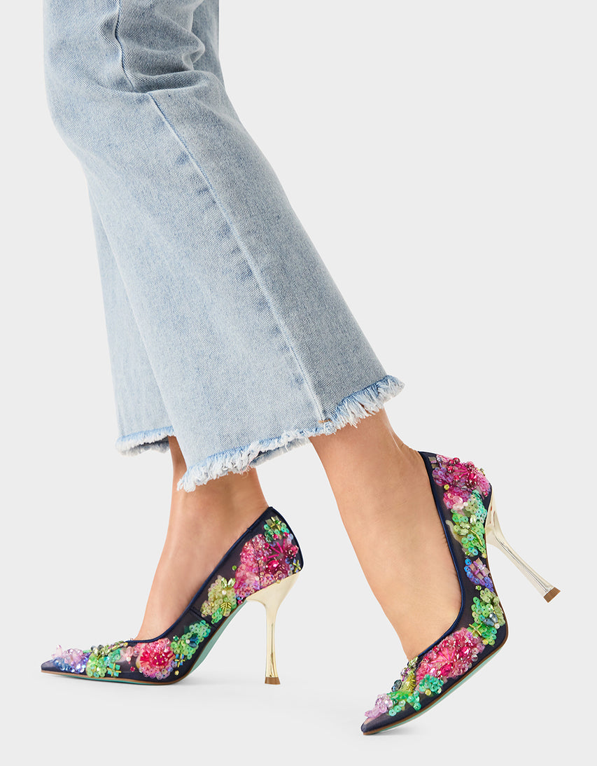 NETTA NAVY MULTI - SHOES - Betsey Johnson