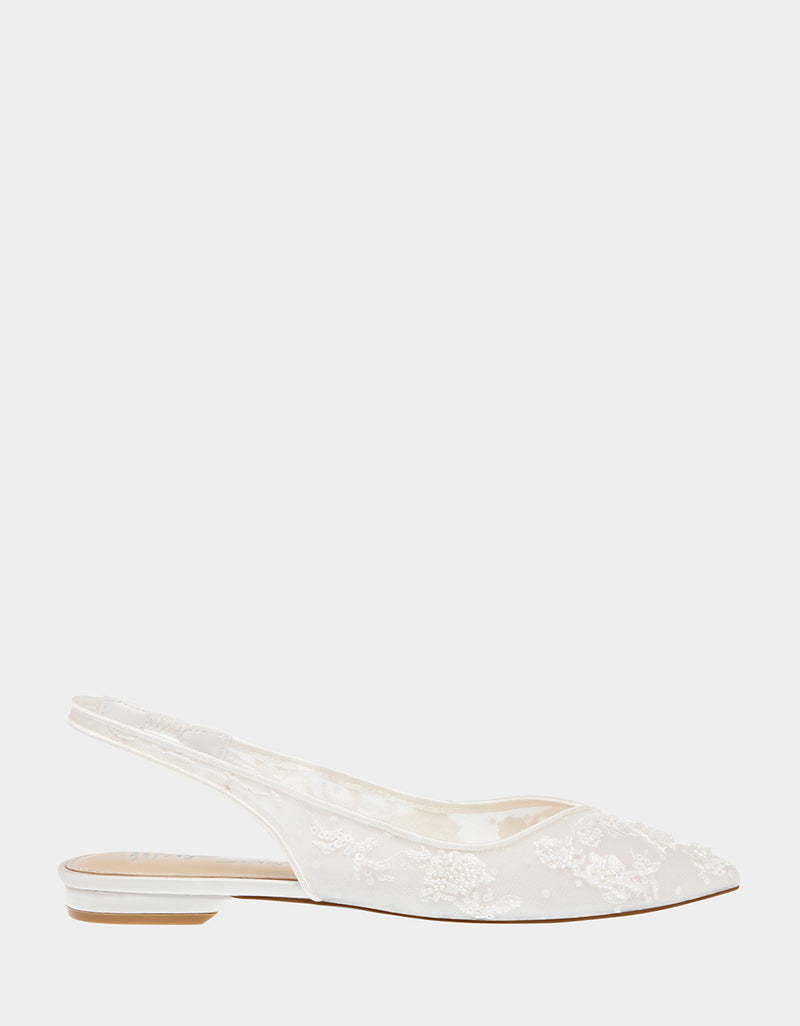 Betsey johnson cheap lucy flats ivory