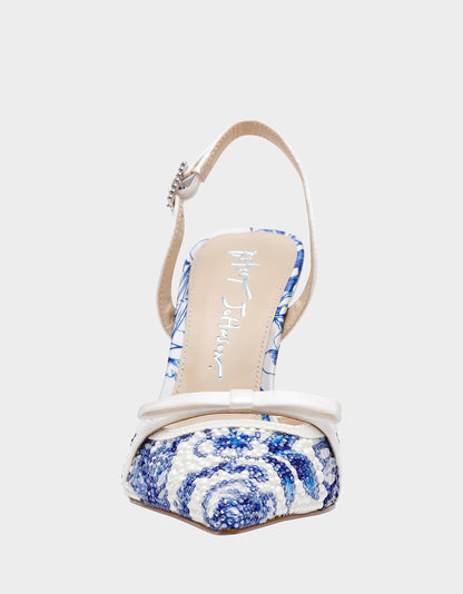 ROZA WHITE/BLUE FLORAL - SHOES - Betsey Johnson