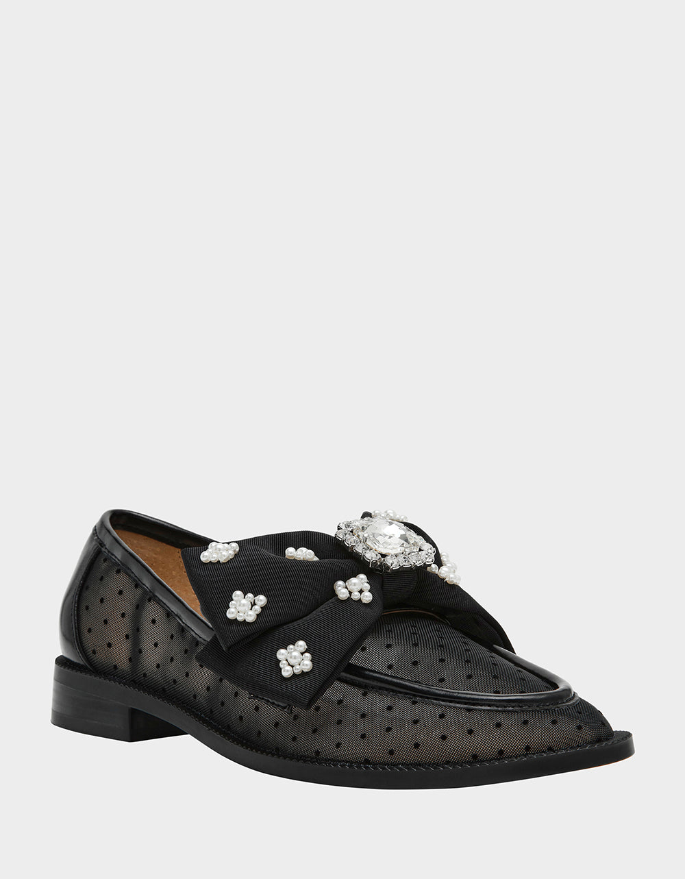 SETH BLACK Women's Mesh Pearl Bow Slip-On Loafer – Betsey