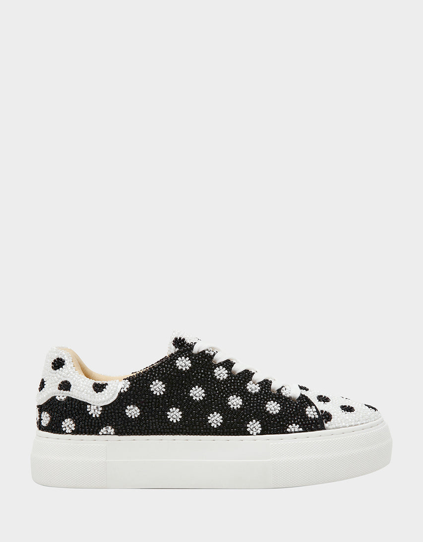 SIDNY WHITE/BLACK POLKA DOT - SHOES - Betsey Johnson