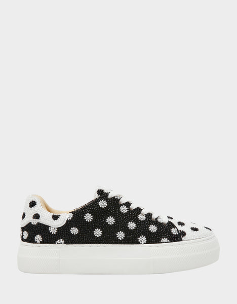 SIDNY WHITE/BLACK POLKA DOT Women's Tennis Sneaker – Betsey Johnson