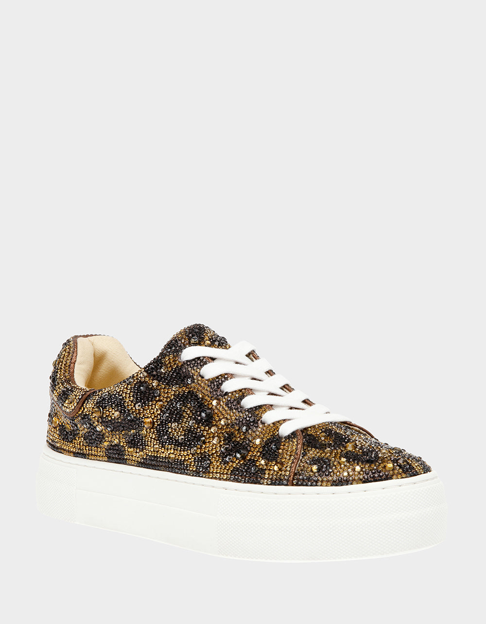 SIDNY LEOPARD Rhinestone Sneakers | Animal Print Sneakers – Betsey Johnson