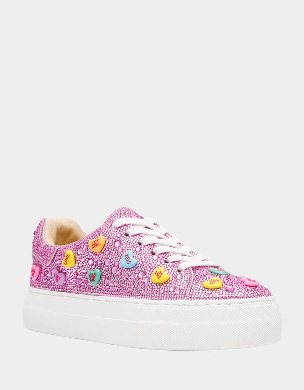 SIDNY PINK MULTI HEARTS - SHOES - Betsey Johnson