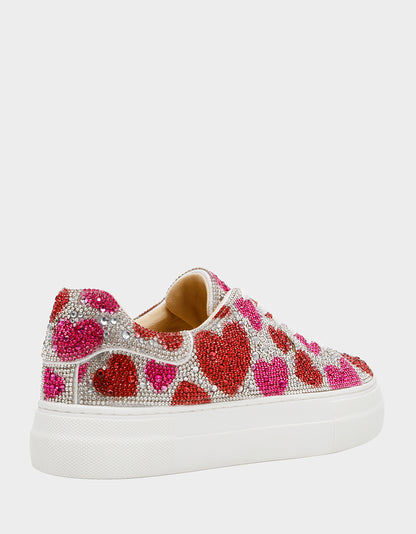 SIDNY RED/PINK HEARTS MULTI - SHOES - Betsey Johnson