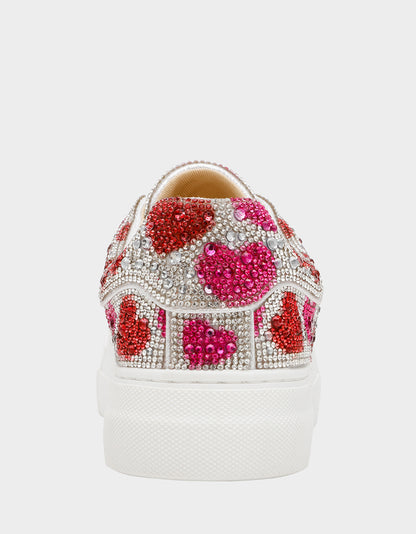 SIDNY RED/PINK HEARTS MULTI - SHOES - Betsey Johnson