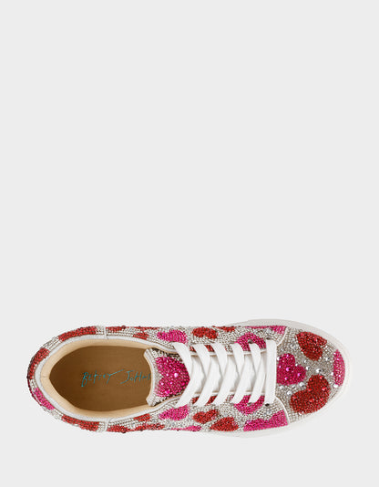 SIDNY RED/PINK HEARTS MULTI - SHOES - Betsey Johnson