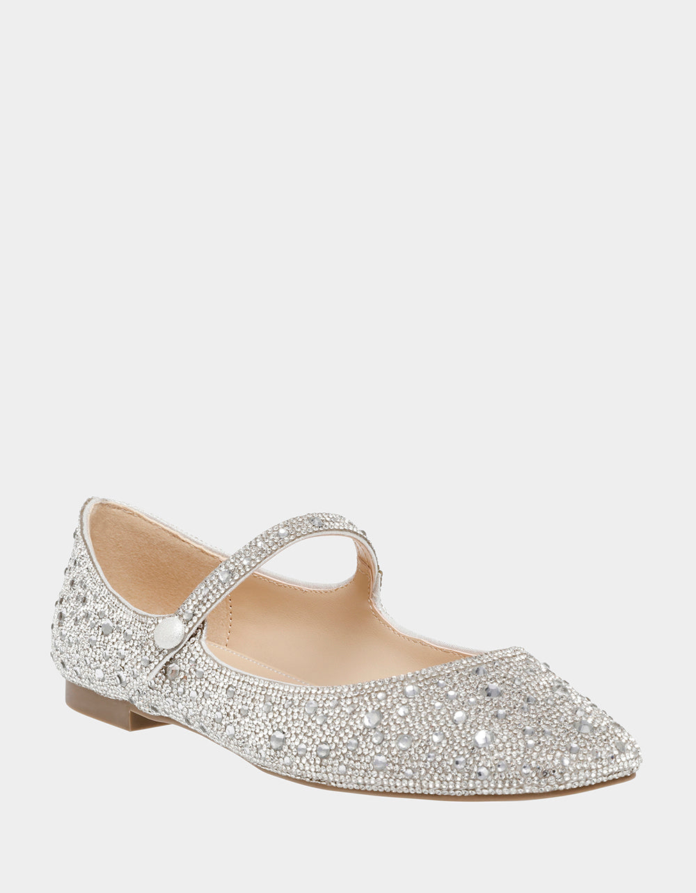 Walking Shoe Betsey Johnson Ballet Flats TESS SILVER Rhinestone