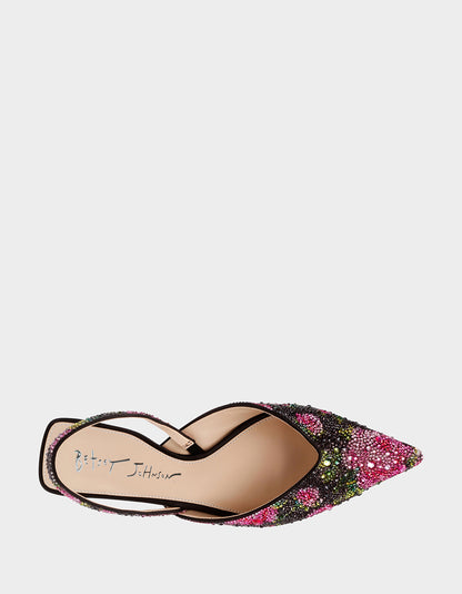 VANCE BLACK/PINK FLORAL - SHOES - Betsey Johnson