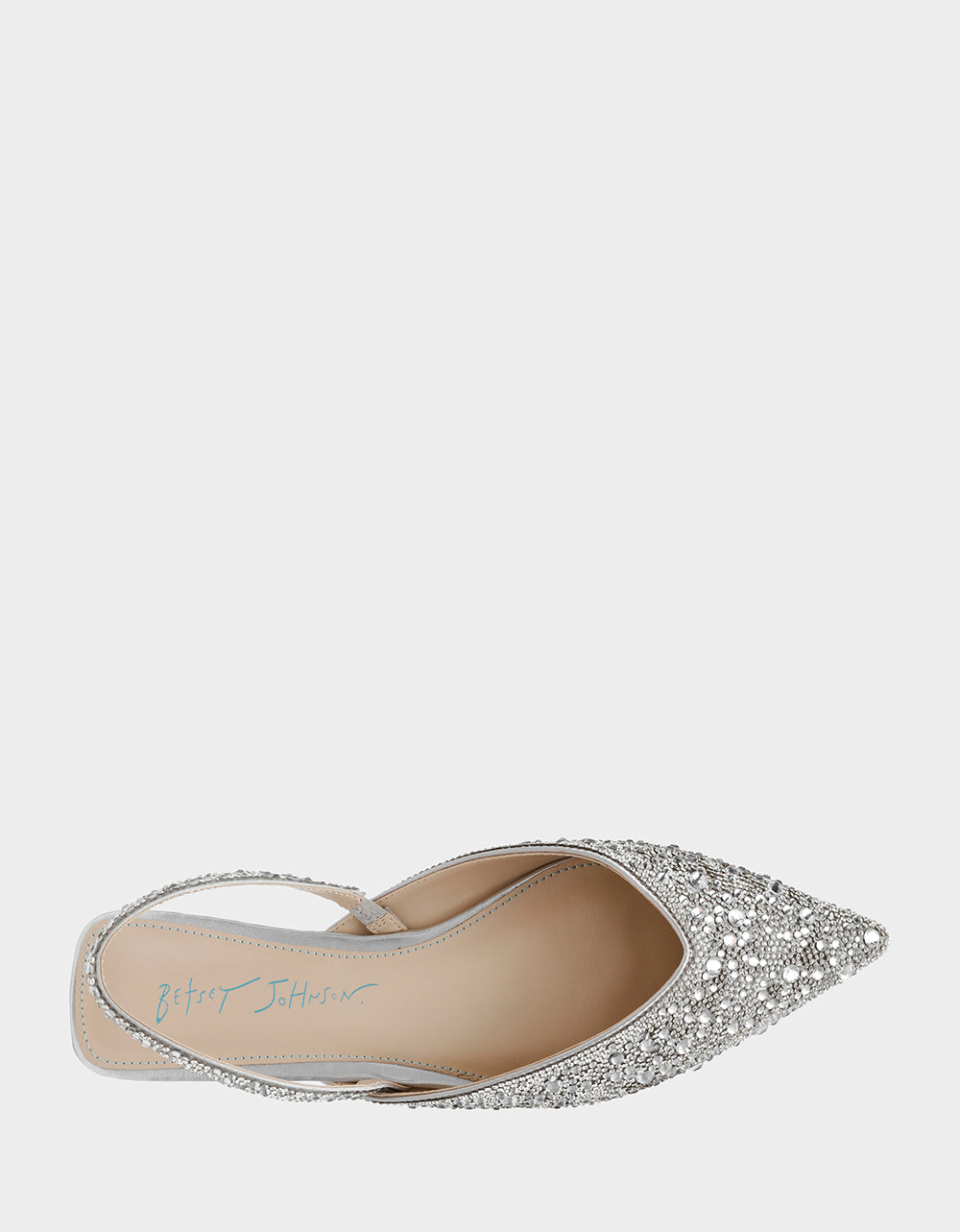 VANCE SILVER Rhinestone Slingback Flats