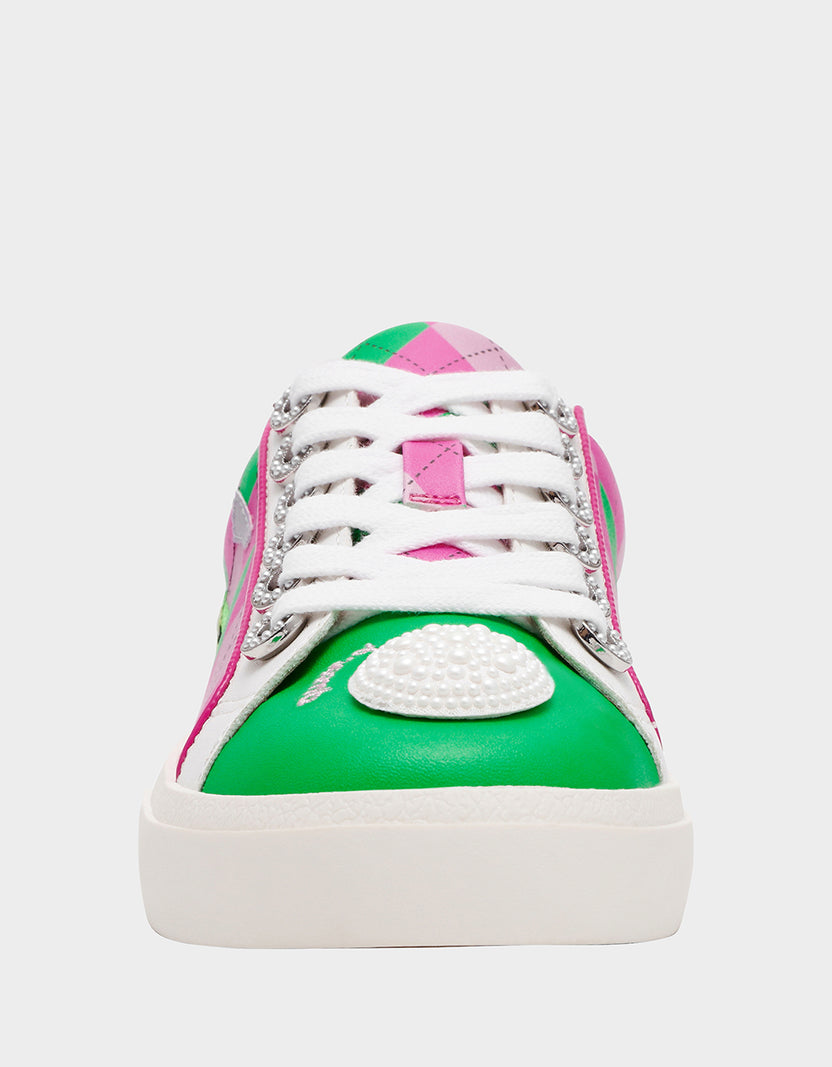 SHERRIE PINK/GREEN MULTI Women's Low-Top Lace-Up Sneaker – Betsey Johnson