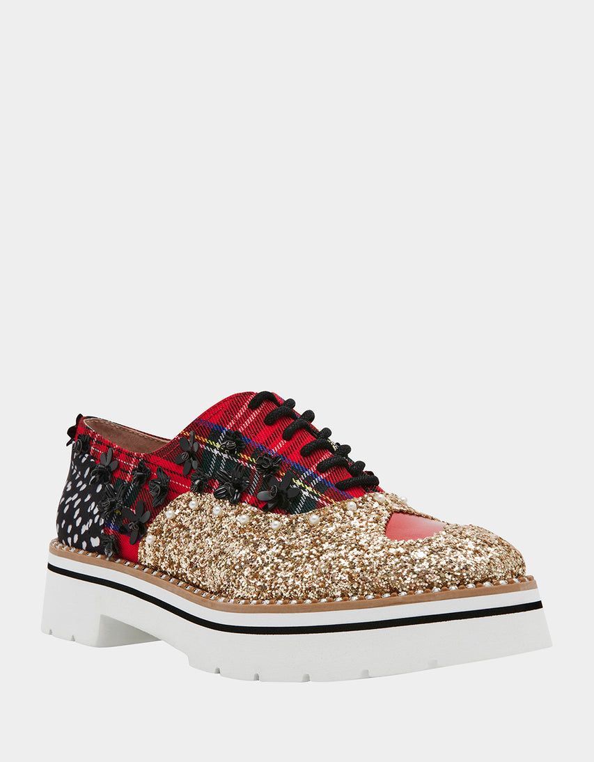 SKYYLA RED PLAID MULTI - SHOES - Betsey Johnson