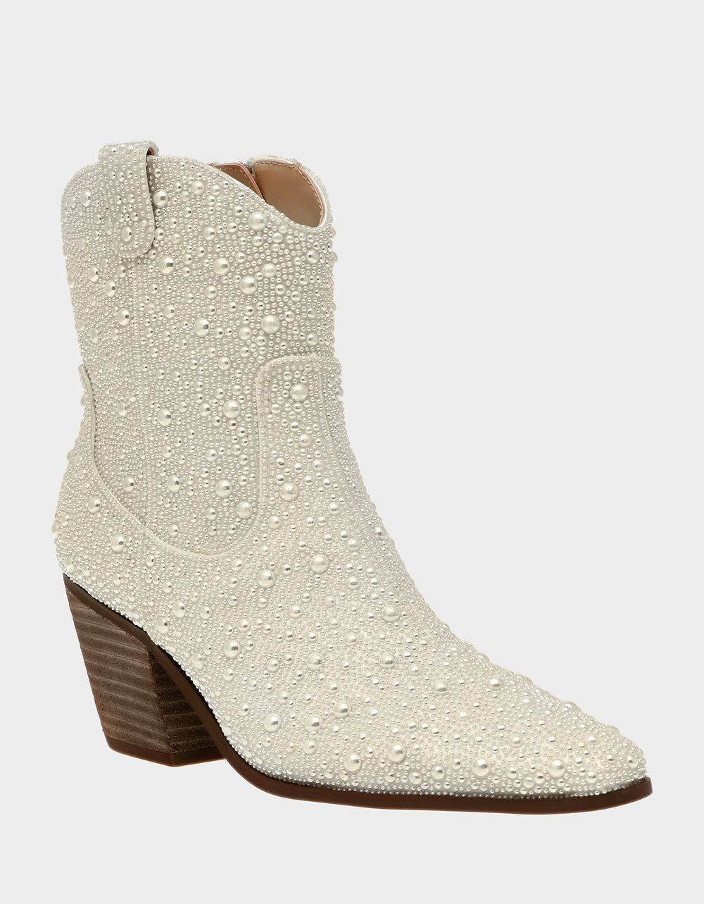 DIVA IVORY Pearl Cowboy Bootie | White Boots | Western Booties – Betsey ...