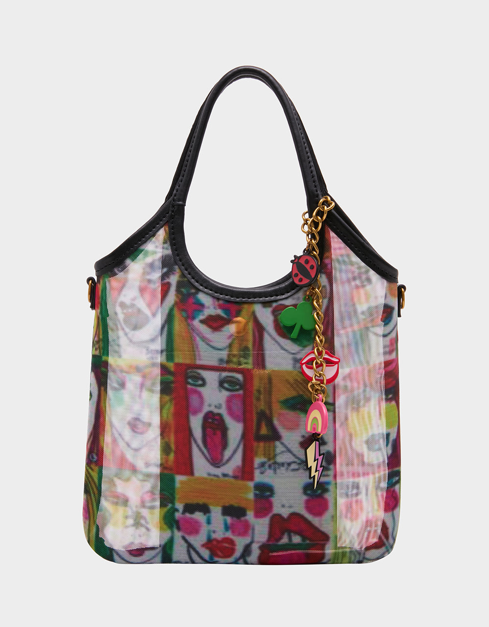 FACES MINI MESH BAG MULTI - HANDBAGS - Betsey Johnson