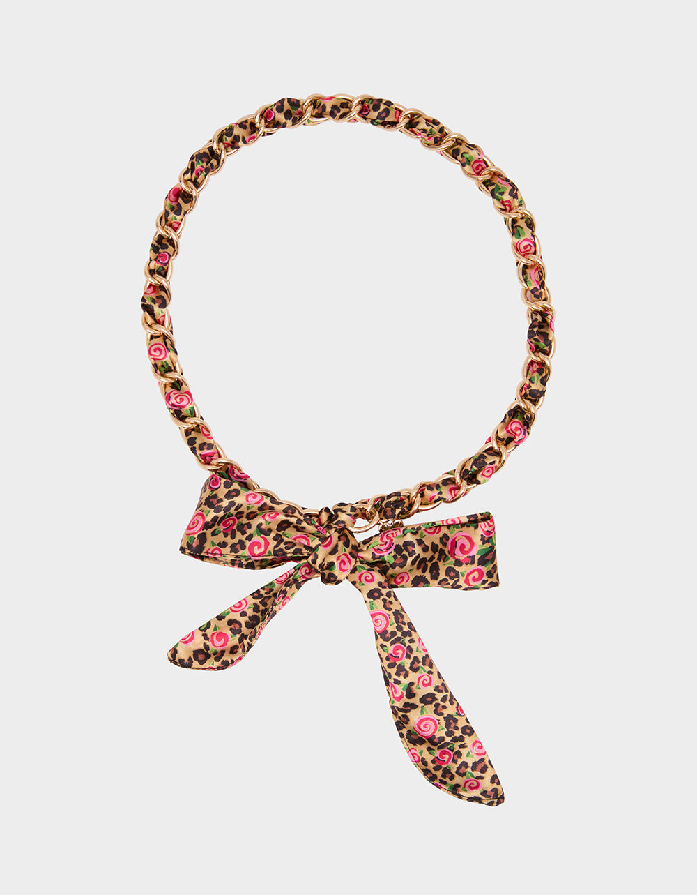 SCARF AND CHAIN TIE BELT LEOPARD MULTI - ACCESSORIES - Betsey Johnson