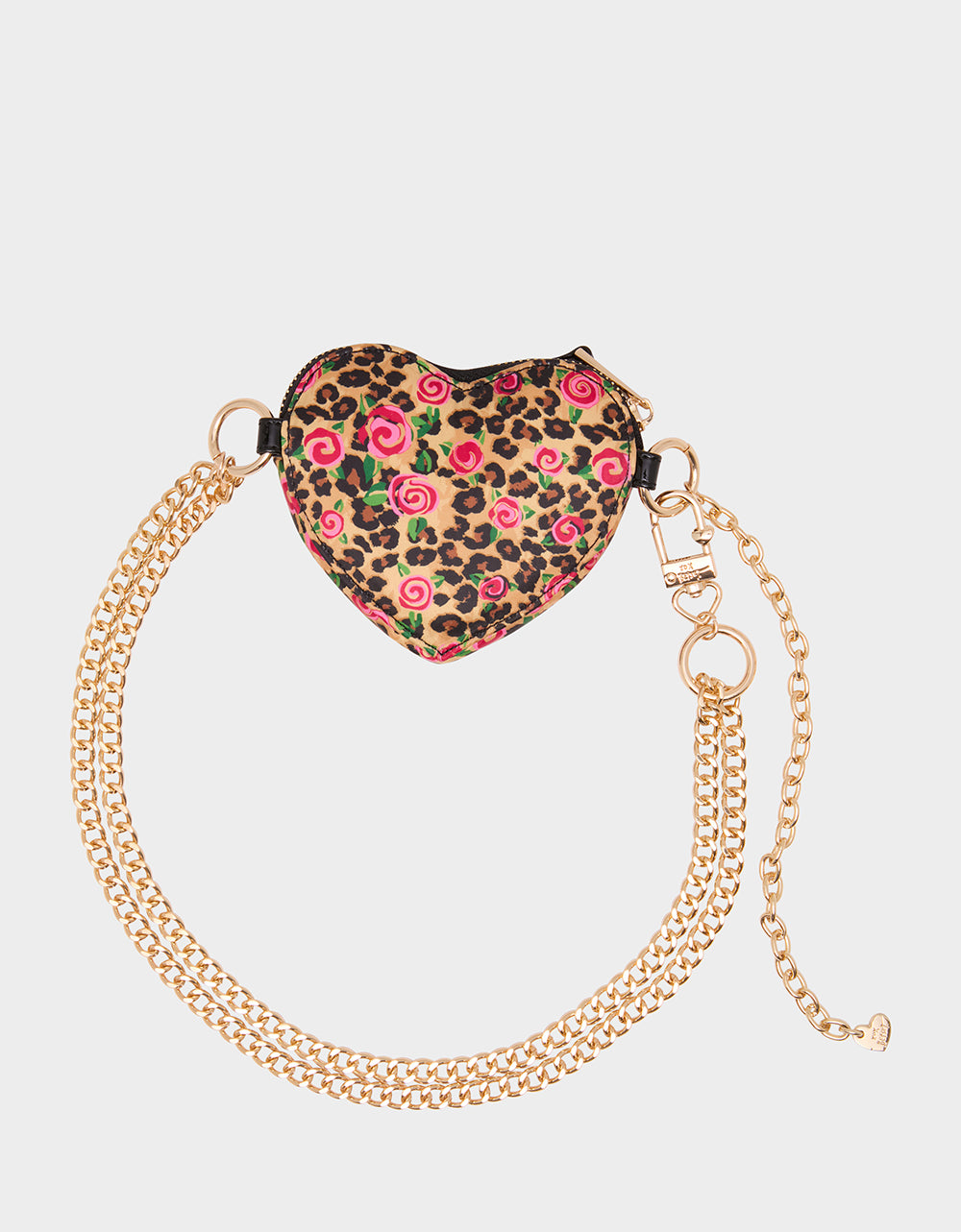 PRINTED HEART CHAIN BELT BLACK - ACCESSORIES - Betsey Johnson