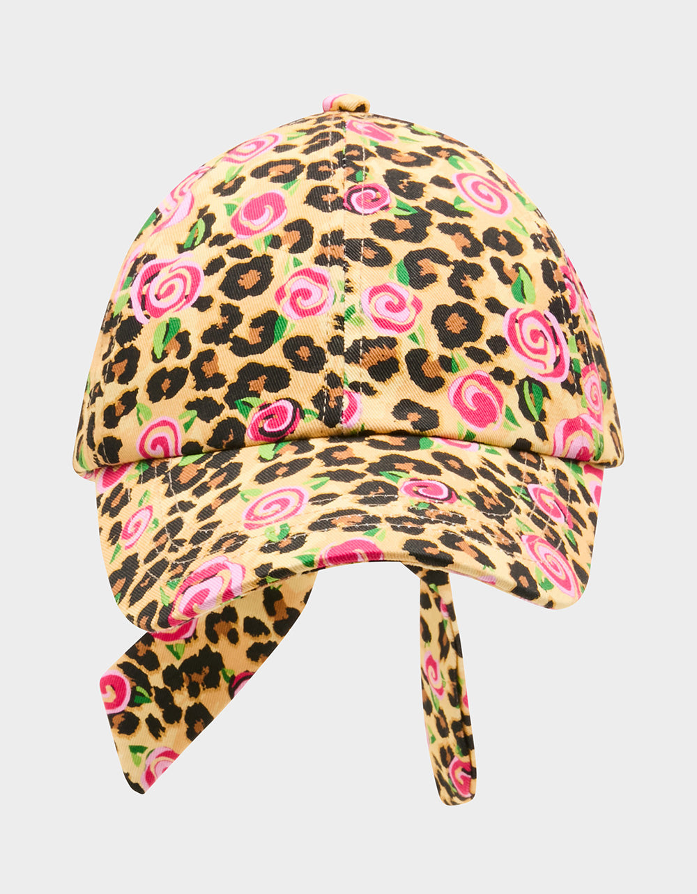PRINTED BASEBALL HAT WITH BOW TIE ROSE - ACCESSORIES - Betsey Johnson
