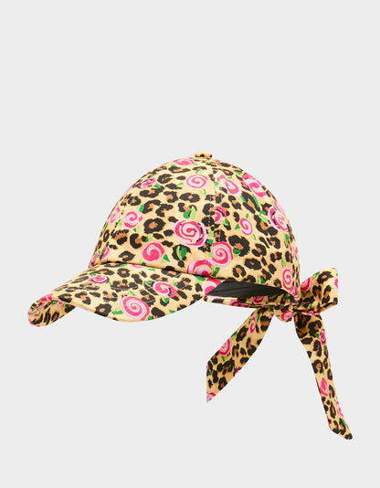 PRINTED BASEBALL HAT WITH BOW TIE ROSE - ACCESSORIES - Betsey Johnson