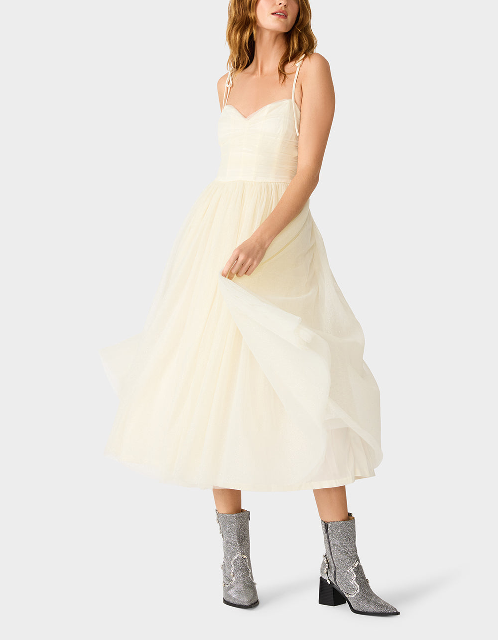 GLITTER TULLE MULTI IVORY - view 6