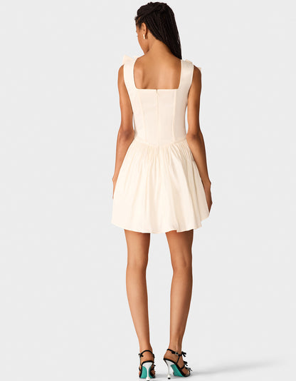 WHITE BOW DRESS - APPAREL - Betsey Johnson