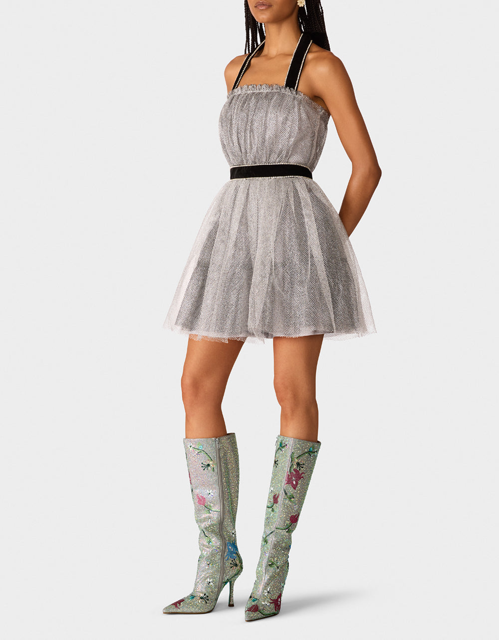 SILVER & BLACK TULLE DRESS - APPAREL - Betsey Johnson - view 3