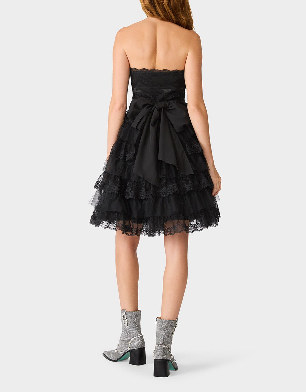 ARCHIVE LACE & TULLE TIER DRESS BLACK - APPAREL - Betsey Johnson - view 4