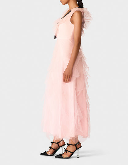 PINK TIERED BOW DRESS - APPAREL - Betsey Johnson