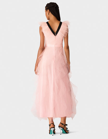 PINK TIERED BOW DRESS - APPAREL - Betsey Johnson