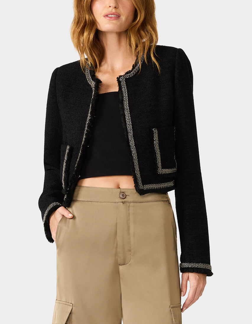 BACK TO SCHOOL BADDIE BLAZER BLACK - APPAREL - Betsey Johnson