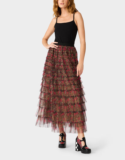 LOVELY LAYERS SKIRT LEOPARD ROSE