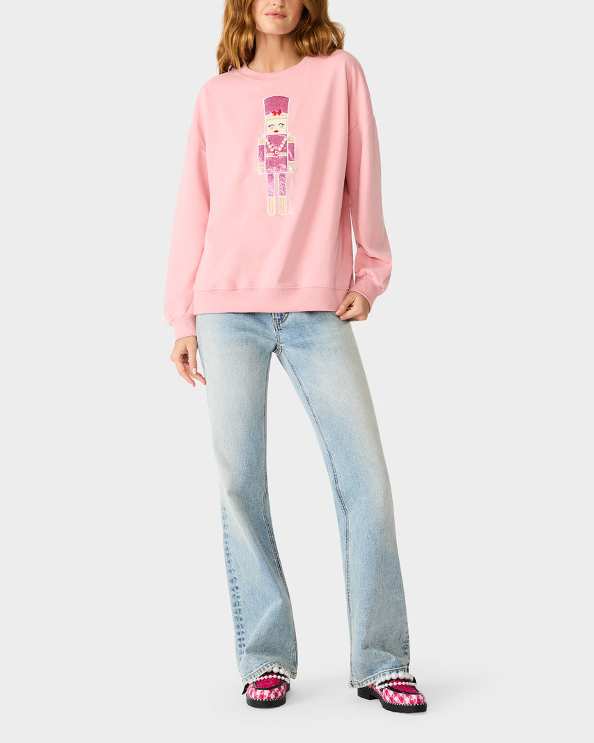 NUTCRACKER SWEATSHIRT PINK - APPAREL - Betsey Johnson