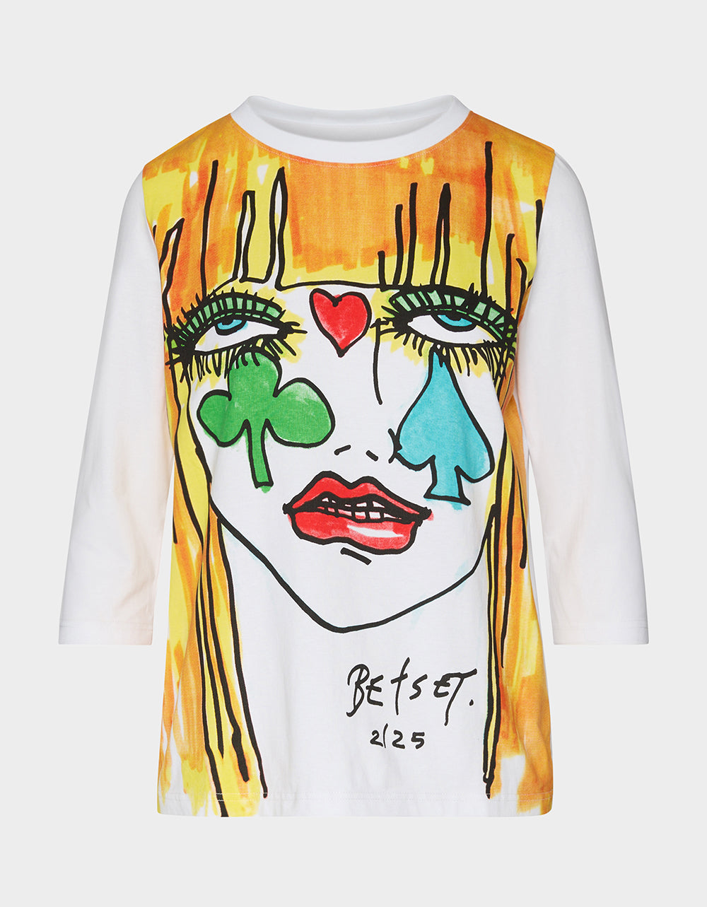 BETSEY FACE 3/4 SLEEVE GRAPHIC T-SHIRT MULTI - view 6