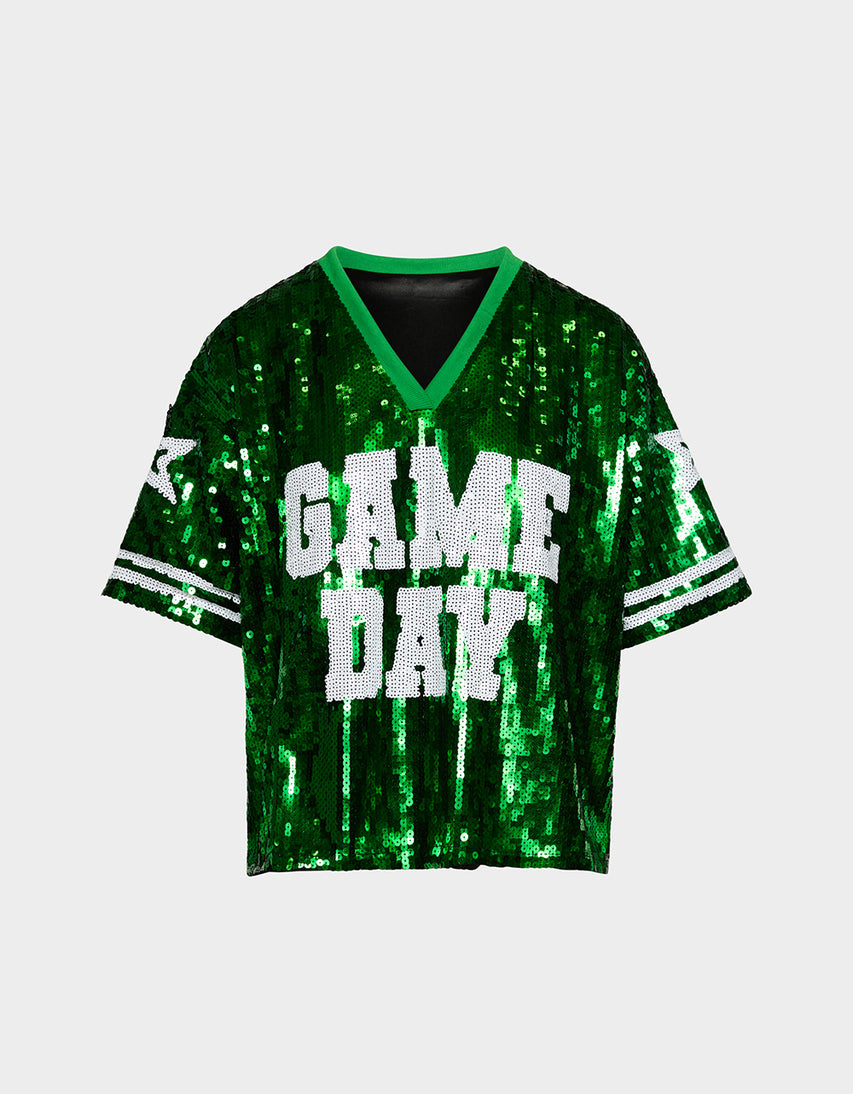 GAME DAY JERSEY GREEN - APPAREL - Betsey Johnson