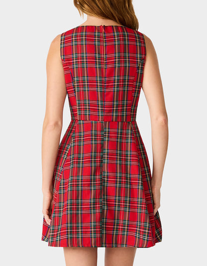 TARTAN TOAST DRESS RED PLAID - APPAREL - Betsey Johnson
