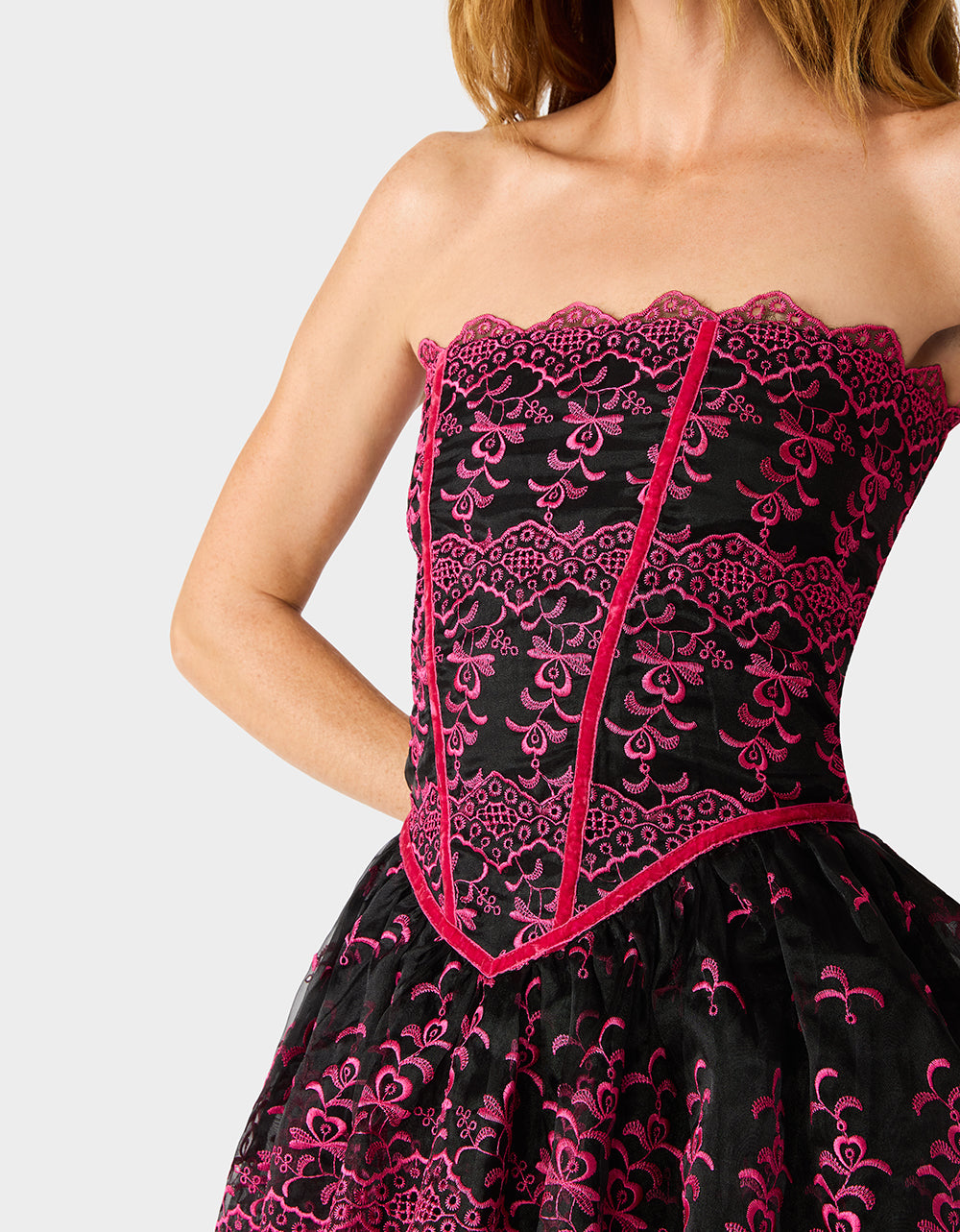 BETSEY'S ARCHIVE TIERED DRESS BLACK/PINK - view 7