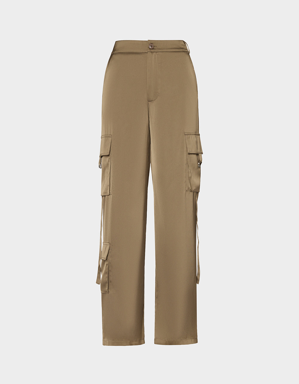 SILK UTILITY PANTS DARK OLIVE - view 2
