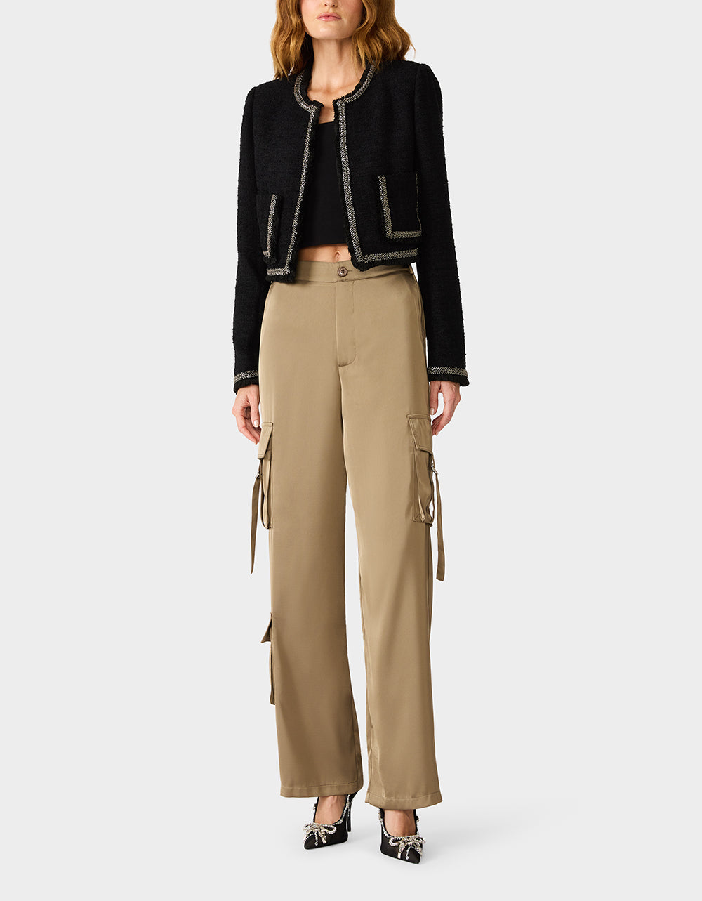 SILK UTILITY PANTS DARK OLIVE