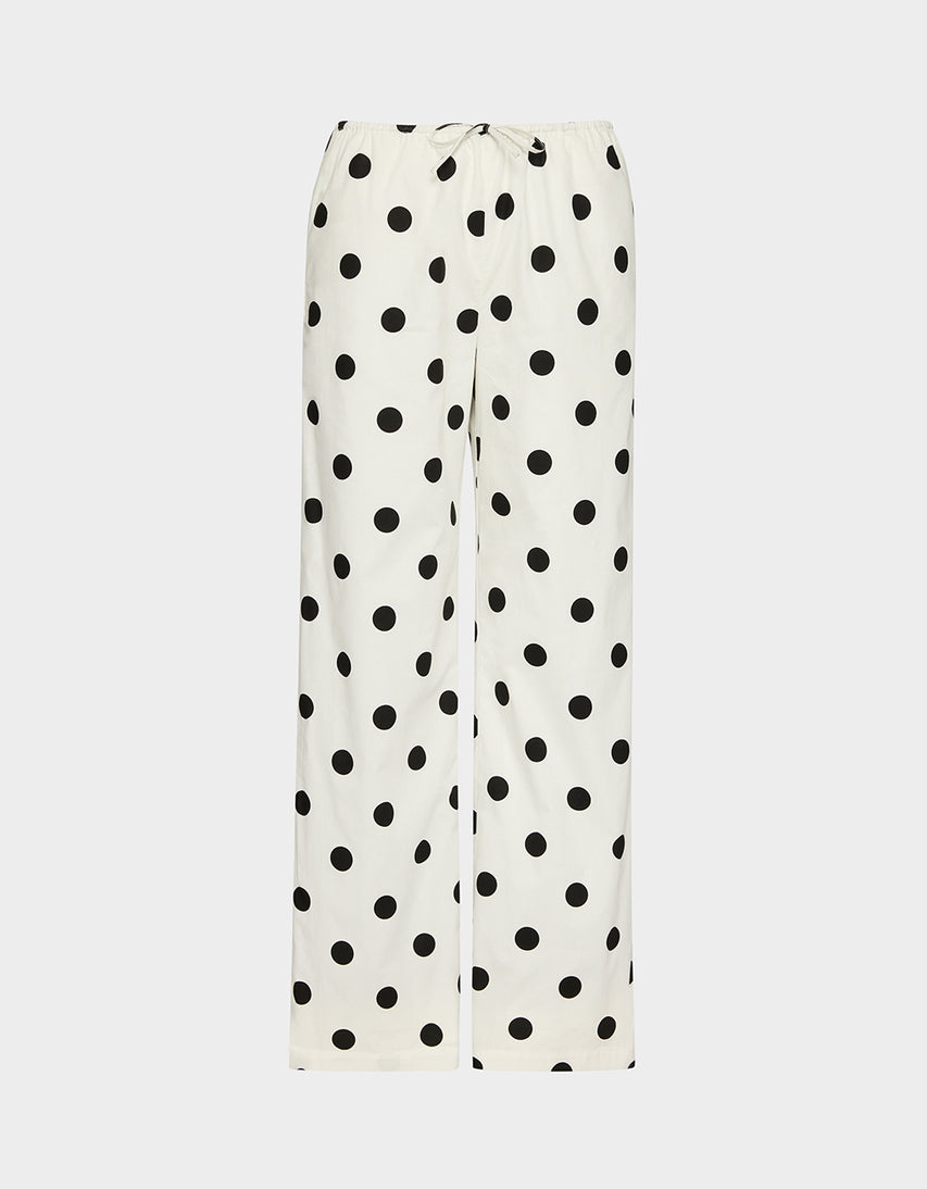 DOTTY DARLING PANTS WHITE - APPAREL - Betsey Johnson