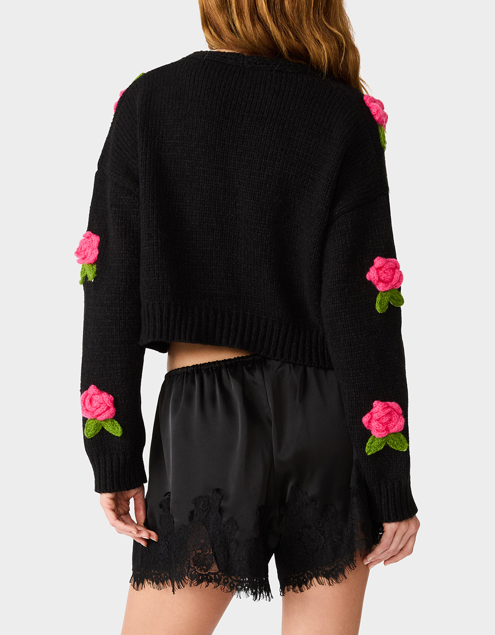 ROSETTE CARDIGAN BLACK PINK - APPAREL - Betsey Johnson - view 4