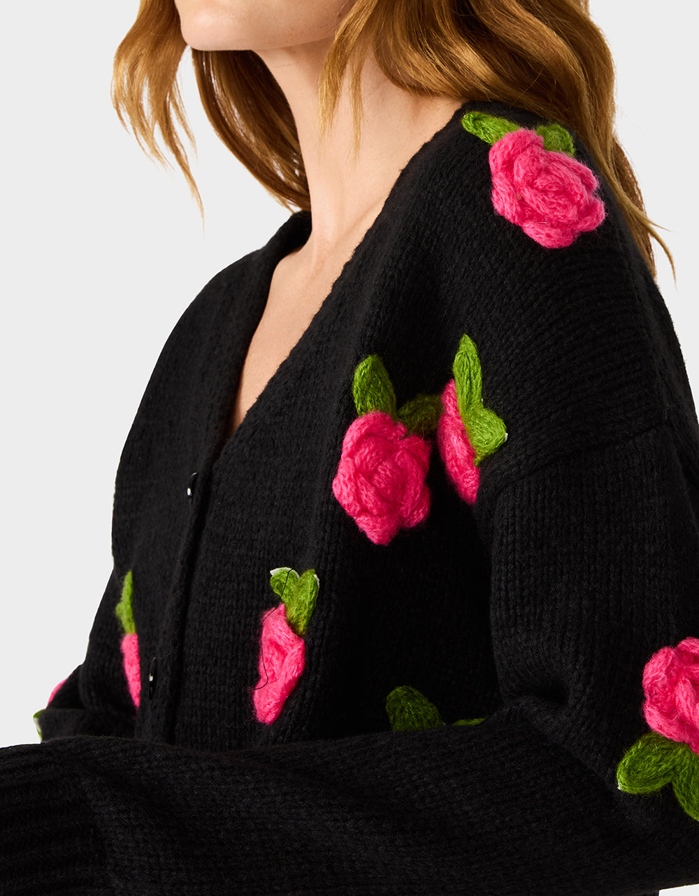 ROSETTE CARDIGAN BLACK PINK - APPAREL - Betsey Johnson - view 7