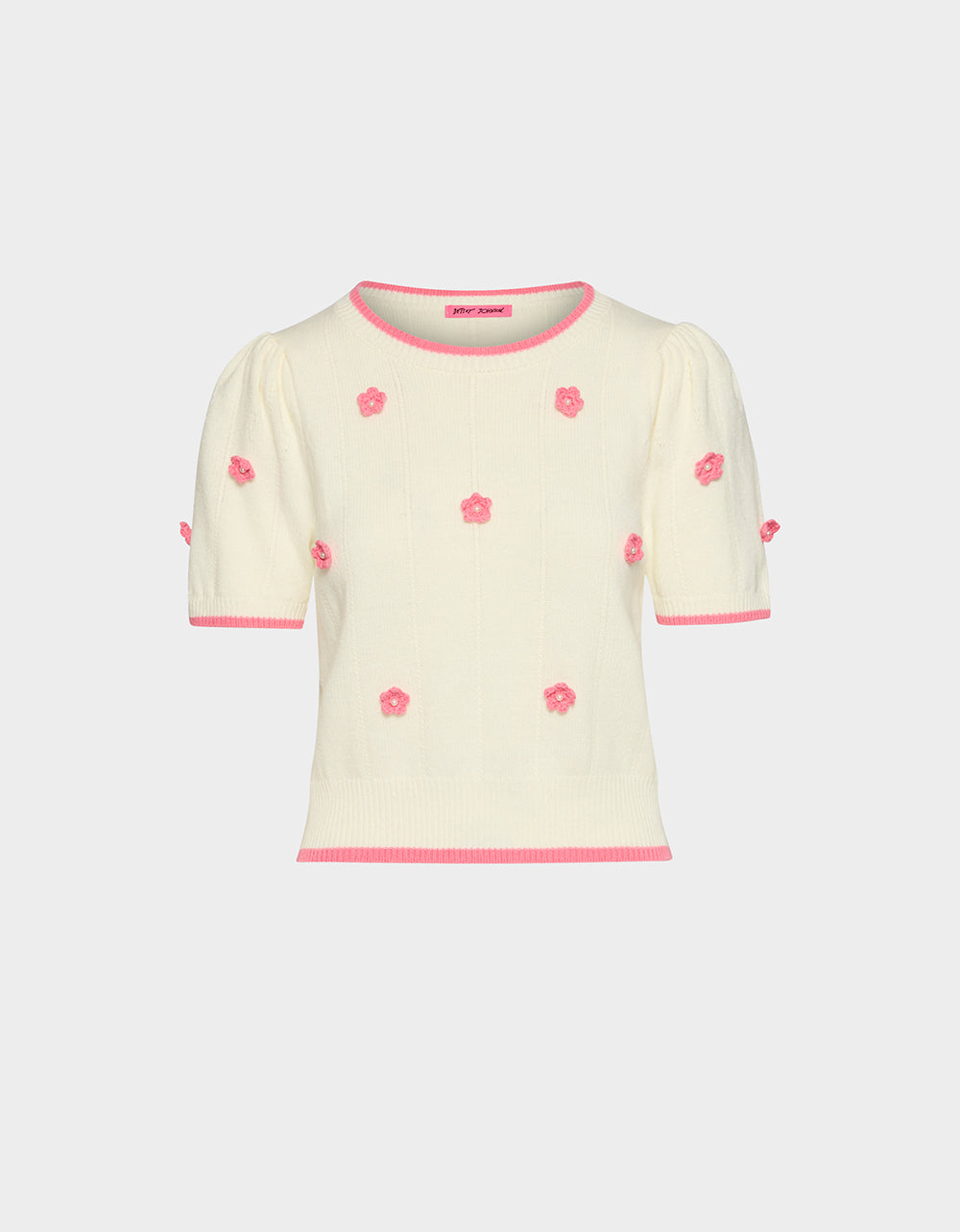 PETAL POP KNIT TOP OFF WHITE - APPAREL - Betsey Johnson - view 2
