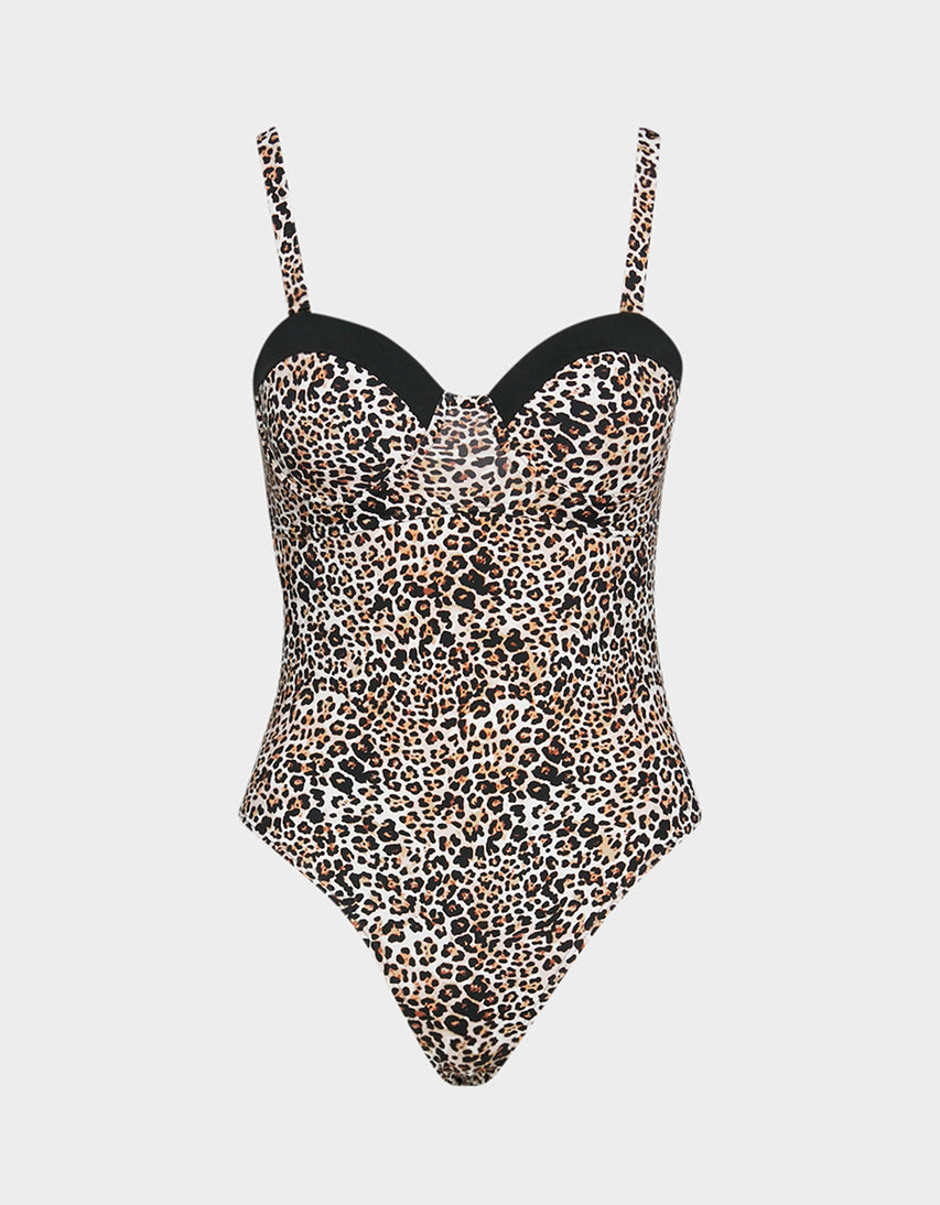 CHARMING CHEETAH ONE PIECE SWIMSUIT CHEETAH PRINT - APPAREL - Betsey Johnson