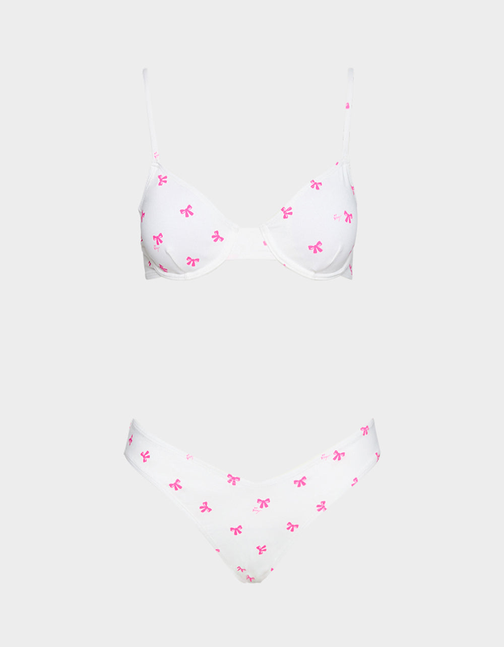 MINI BOWS BIKINI SET WHITE - APPAREL - Betsey Johnson
