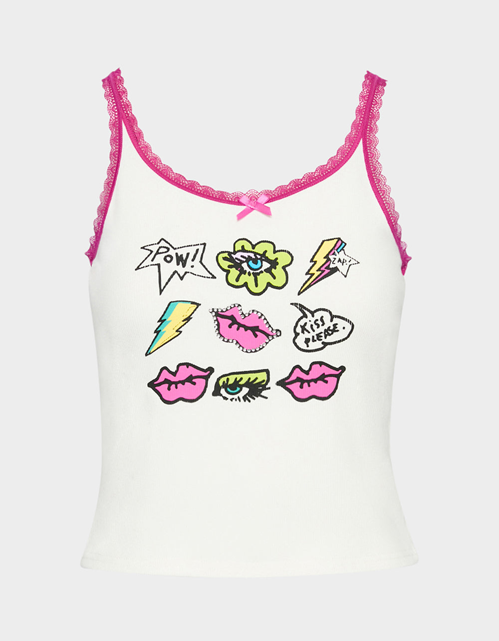 BETSEY ICON CLUSTER TANK WHITE - APPAREL - Betsey Johnson - view 2