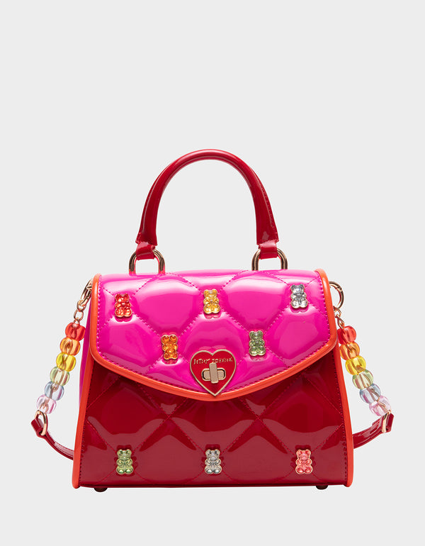 Trendy Faux Leather Betsey Johnson Handbags Bag Print Purse